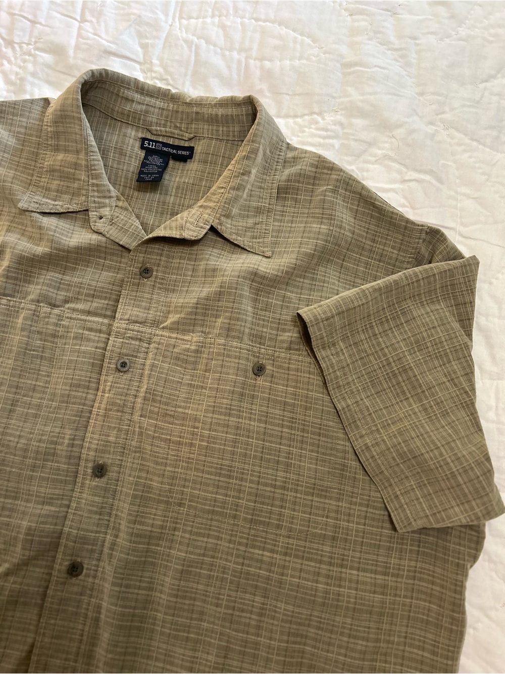 5.11 Tactical Covert Shirt Mens 2XL Brown Plaid Short Sleeve concealed Carry